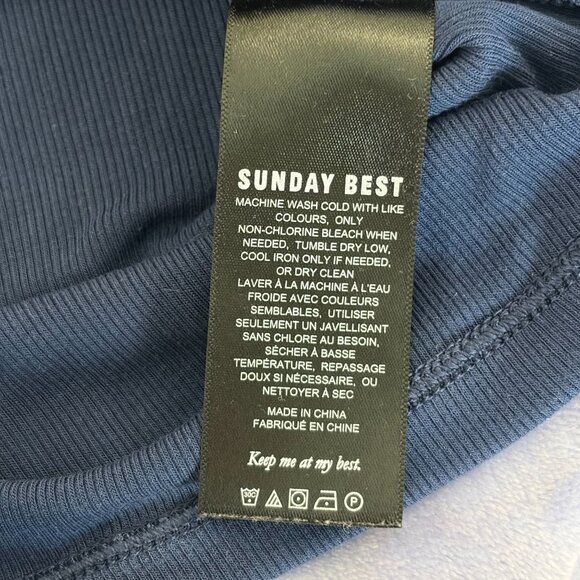 Aritzia Sunday Best Lula Top Shortsleeve in Admiral (Navy) - Picture 6 of 7